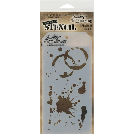 Stampers Anonymous Tim Holtz&#xAE; Splatters Layered Stencil, 4&#x22; x 8.5&#x22;